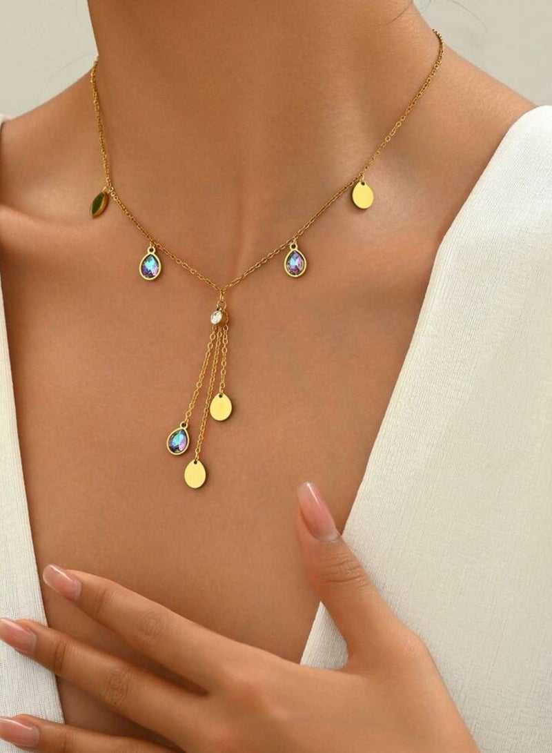 NEW STYLE Luxury & Elegant 18k Gold Plated Necklace For Women Made Of Stainless Steel - Image 3
