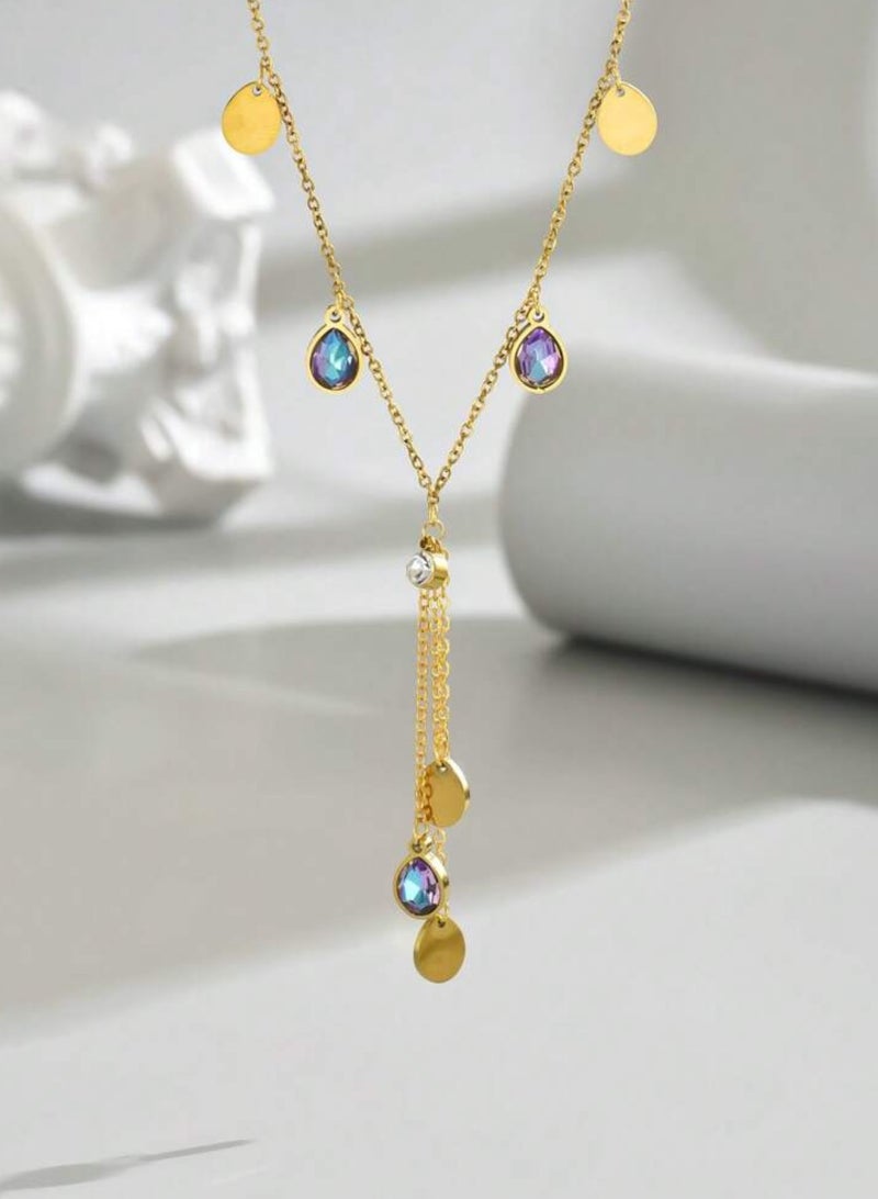 NEW STYLE Luxury & Elegant 18k Gold Plated Necklace For Women Made Of Stainless Steel - Image 2