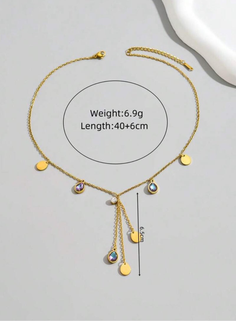 NEW STYLE Luxury & Elegant 18k Gold Plated Necklace For Women Made Of Stainless Steel - Image 4