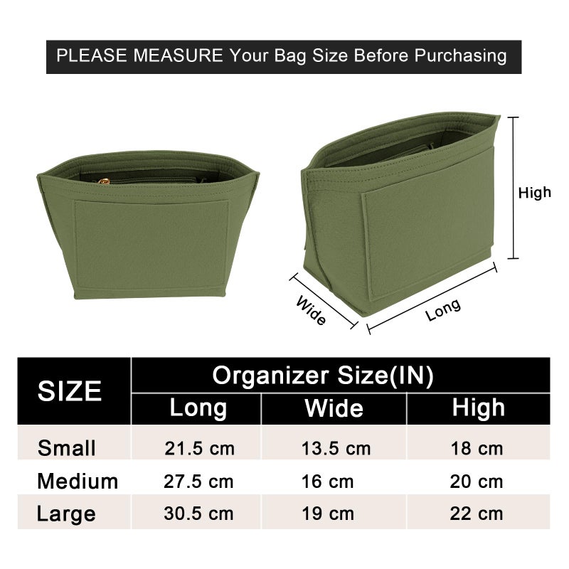 LOUKAYCCI Felt Purse Organizer Insert for Longchamp Le Pliage M Handbag Insert (Forest Green, Medium) - Image 2