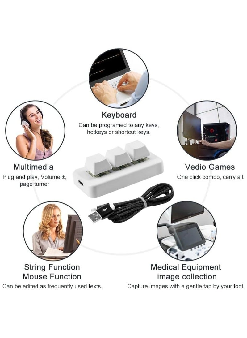 3-Key Mini Keypad 2.4G Wireless,2 in 1 Mechanical Gaming Keyboard Hot Key Customized Program with RGB Led for and Office Work,Customizable Keys - Image 4