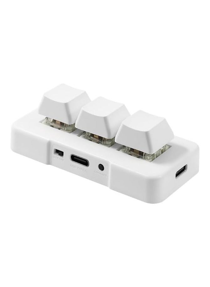 3-Key Mini Keypad 2.4G Wireless,2 in 1 Mechanical Gaming Keyboard Hot Key Customized Program with RGB Led for and Office Work,Customizable Keys - Image 1