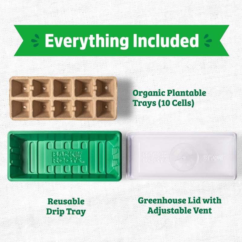 Back to The Roots 10-Cell Greenhouse Germination Kit | Includes Biodegradable Pots & Vented Greenhouse Lid | Made from 75% Recycled Plastic - Image 3