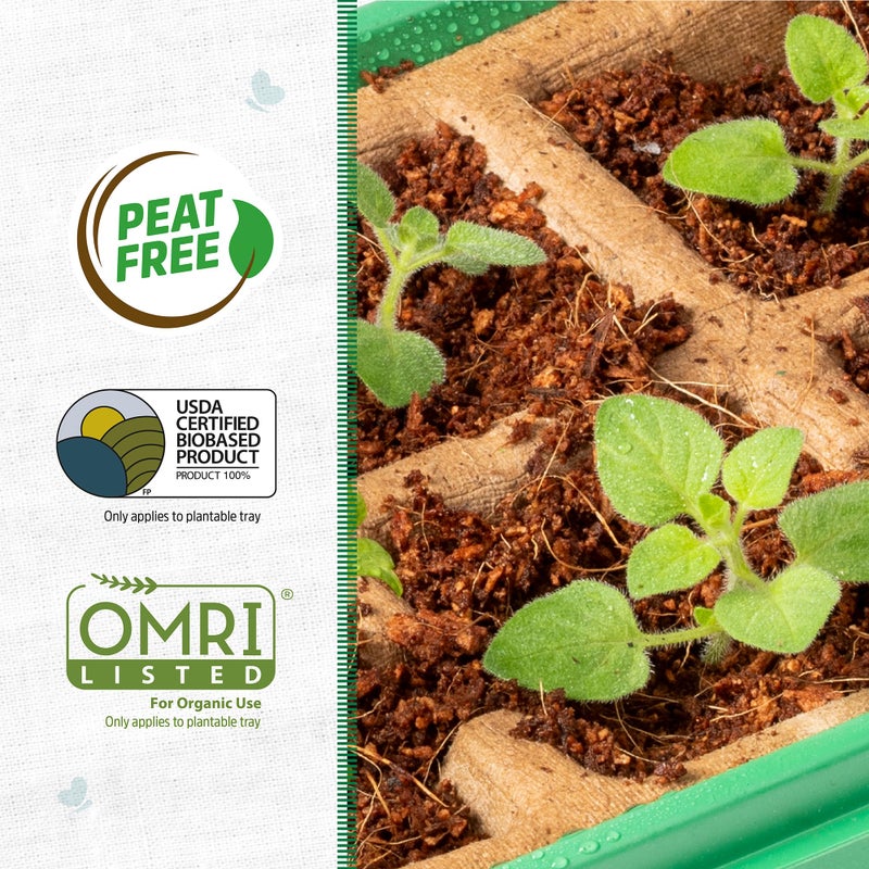 Back to The Roots 10-Cell Greenhouse Germination Kit | Includes Biodegradable Pots & Vented Greenhouse Lid | Made from 75% Recycled Plastic - Image 2