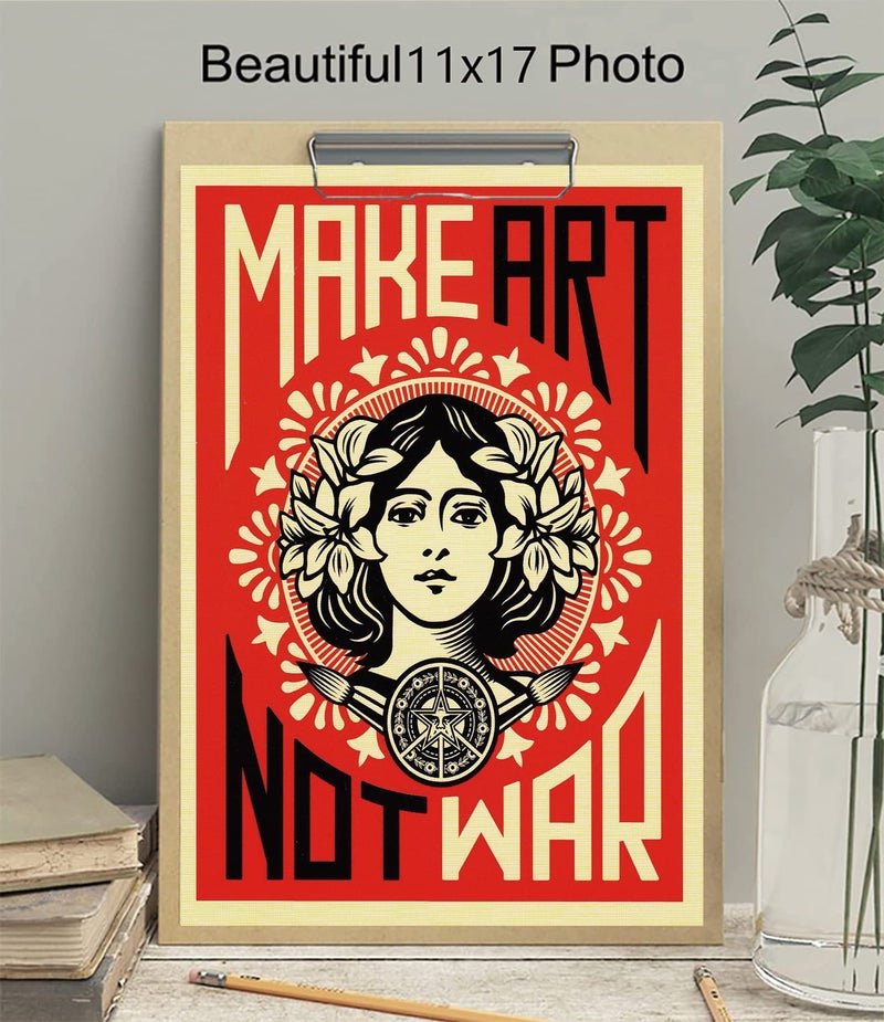 FatCat Wall Graphics XIHOO Make Art Not War Anti-War Peace Poster Frameless Gift 12 x 18 inch（30cm x 46cm） - Image 3