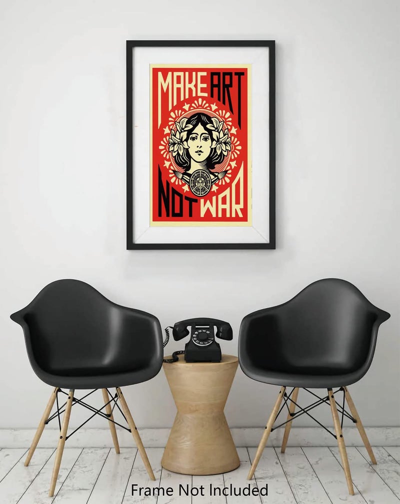FatCat Wall Graphics XIHOO Make Art Not War Anti-War Peace Poster Frameless Gift 12 x 18 inch（30cm x 46cm） - Image 5
