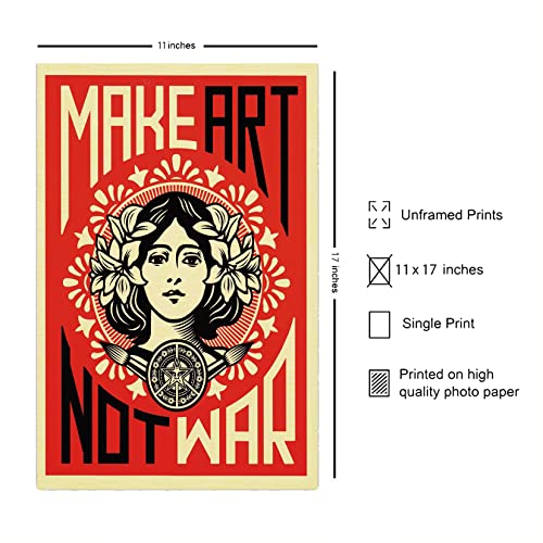 FatCat Wall Graphics XIHOO Make Art Not War Anti-War Peace Poster Frameless Gift 12 x 18 inch（30cm x 46cm） - Image 2