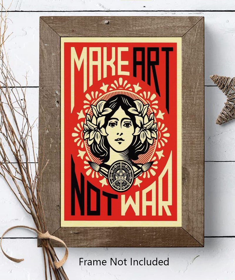 FatCat Wall Graphics XIHOO Make Art Not War Anti-War Peace Poster Frameless Gift 12 x 18 inch（30cm x 46cm） - Image 4