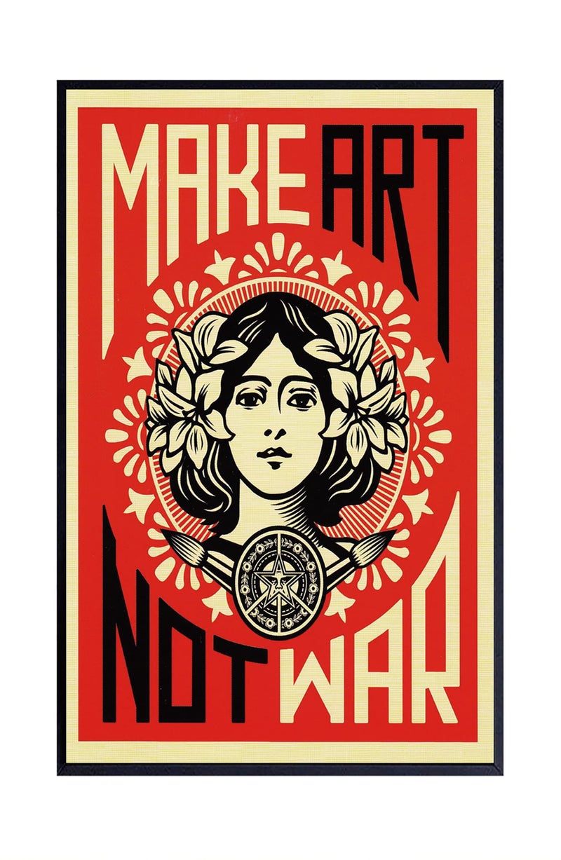 FatCat Wall Graphics XIHOO Make Art Not War Anti-War Peace Poster Frameless Gift 12 x 18 inch（30cm x 46cm） - Image 1