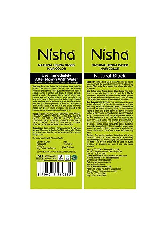Nisha Natural Black Hair Color Dye Henna Based Black Dye Henna For Hair Men Women Hair Color Black Henna Powder Hair Color Dye Black Without Ammonia 10Gm Pack Of 10 - Image 4