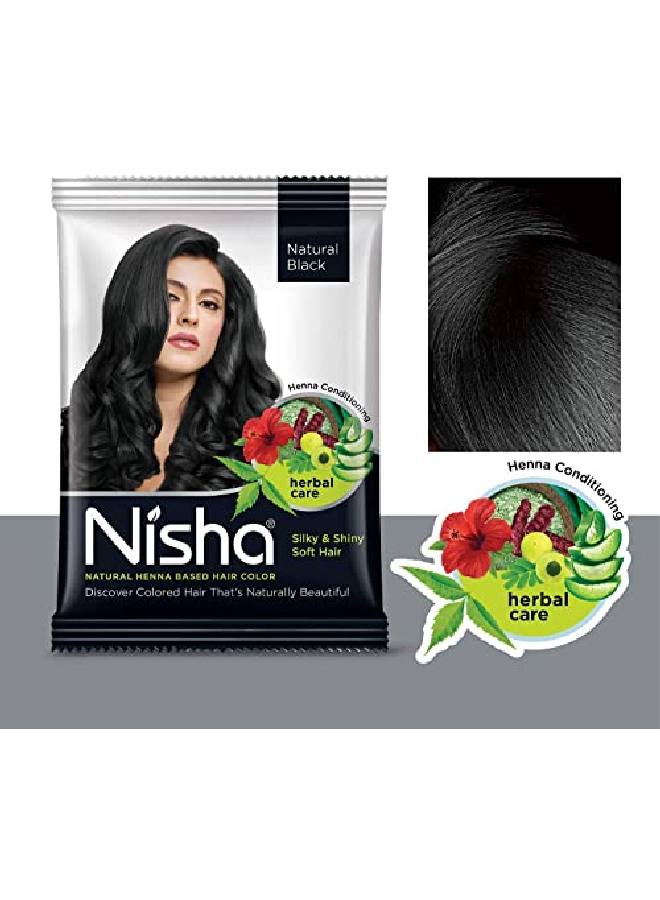 Nisha Natural Black Hair Color Dye Henna Based Black Dye Henna For Hair Men Women Hair Color Black Henna Powder Hair Color Dye Black Without Ammonia 10Gm Pack Of 10 - Image 3