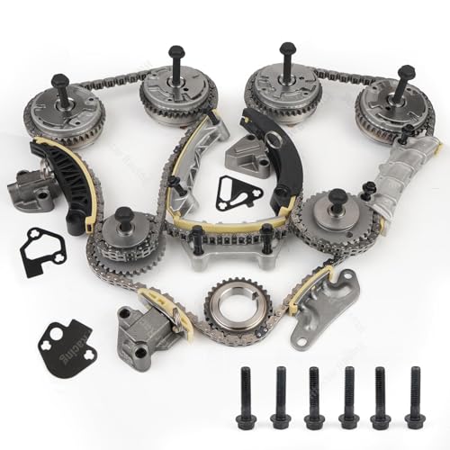 Htostar Racing مجموعة سلسلة توقيت محرك Htostar مع ترس VVT متوافقة مع بويك كاديلاك شيفروليه GMC بونتياك ساب ساتورن سوزوكي أكاديا ترافيرس إنكلايف كابريس إكوينوكس 2007-2022 استبدال 9-0753SVVT - Image 1