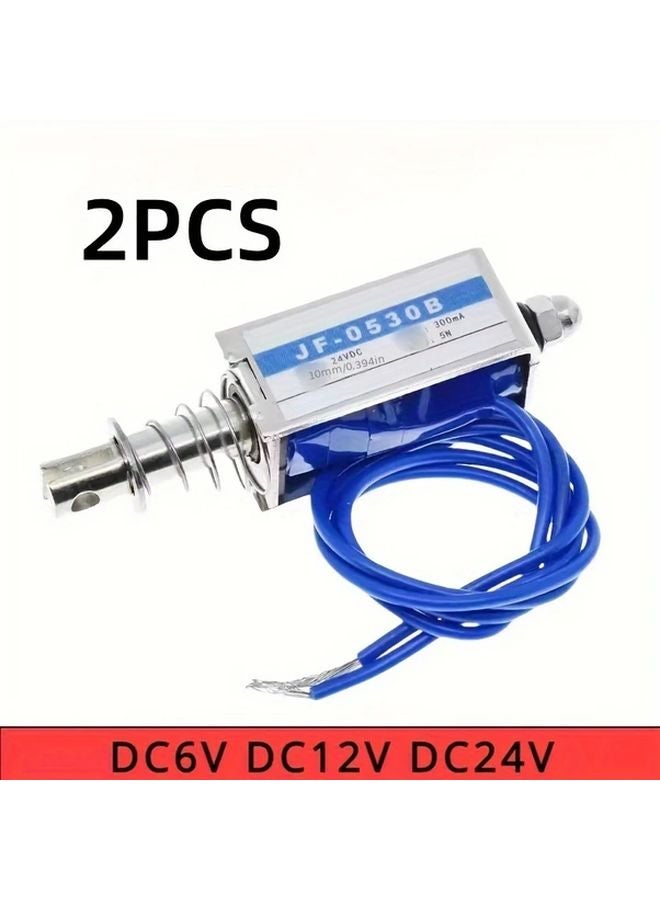 2pcs JF 0530B 6V Push Pull Linear Solenoid Electromagnet 5N Force 10mm Travel - Image 2