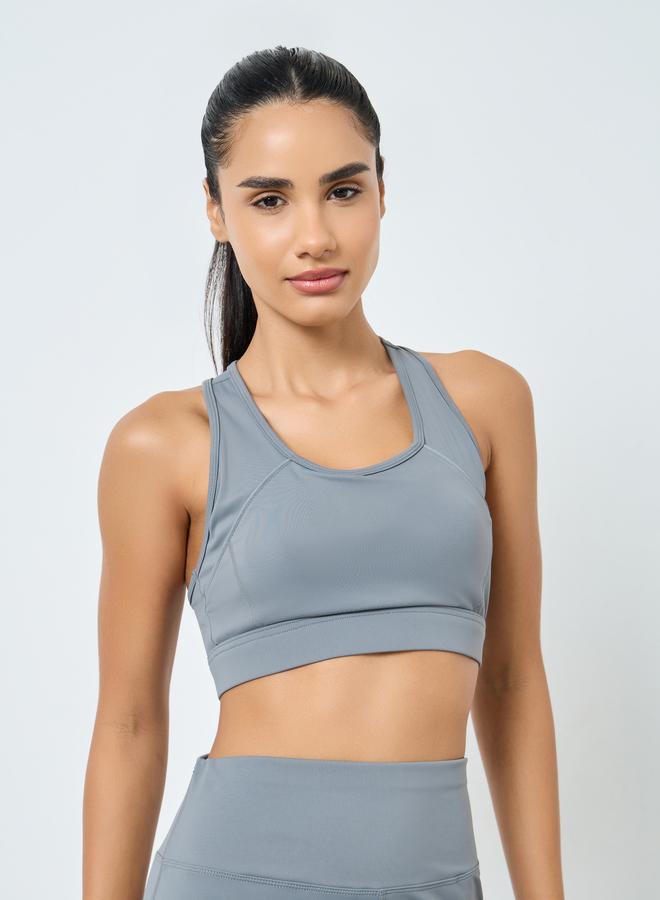 ستايلي اكتيف طقم من 3 - جاكيت بتفاصيل جيب شبكي وحمالة صدر مع ليقنز - Image 4