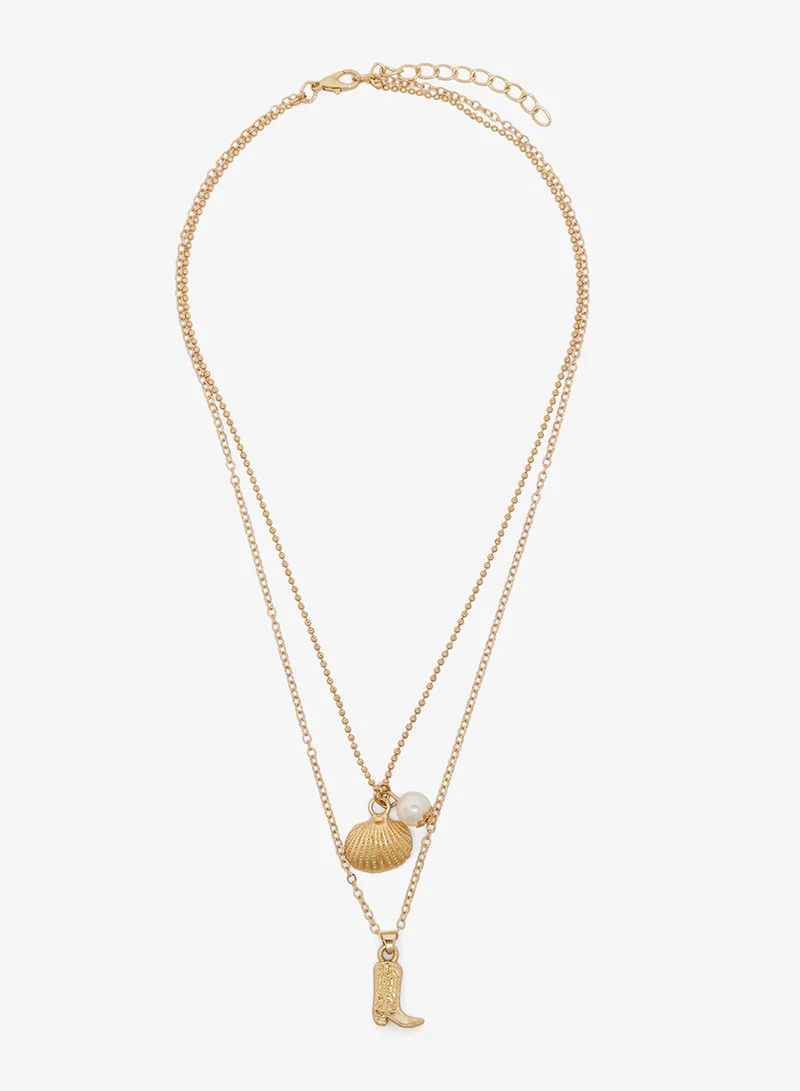 Ginger Chain Link Multi Charm Necklace