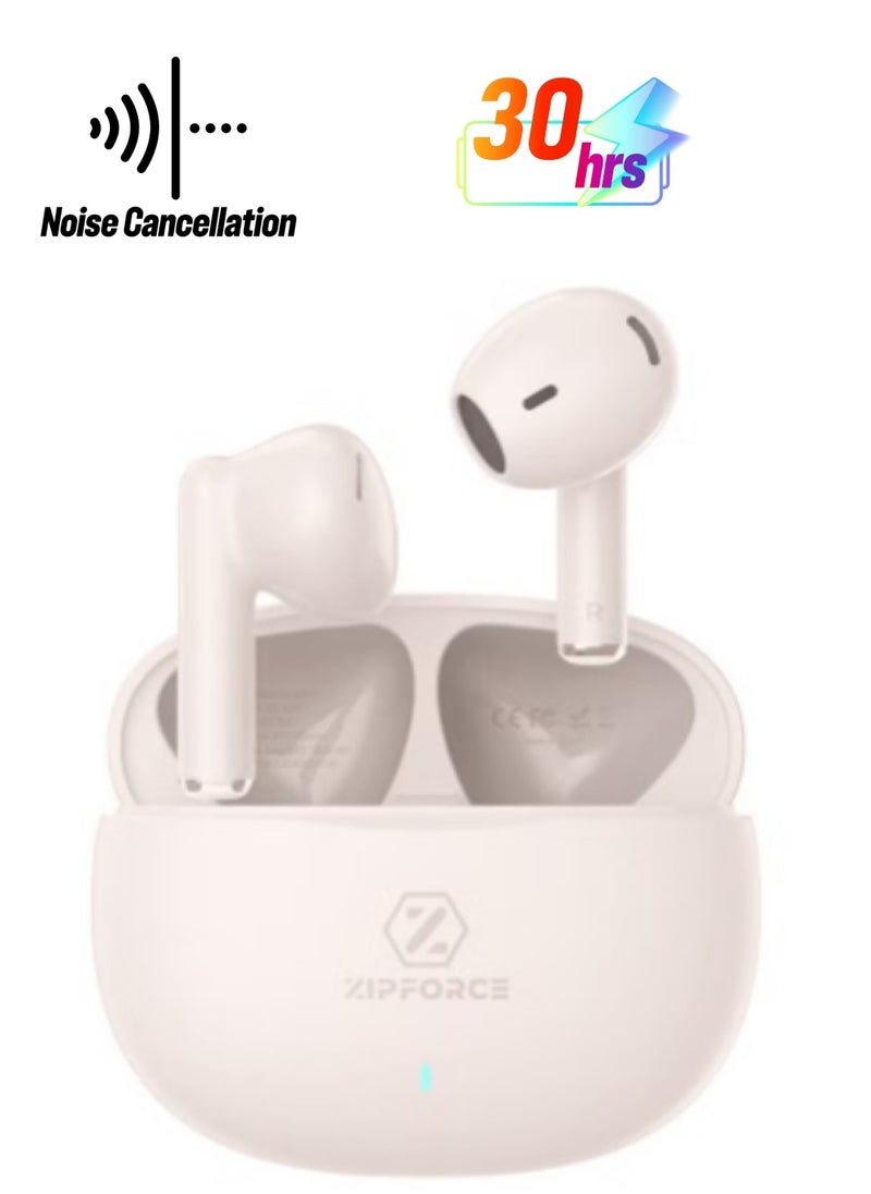 ZIPFORCE - ZIPFORCE True Wireless Earbuds, In-Ear Bluetooth 5.3 Headphones 4-Mics ENC Clear Call, Bluetooth Earbuds Touch Control, IPX6 Waterproof TWS, Light-Weight Earphones - Image 1