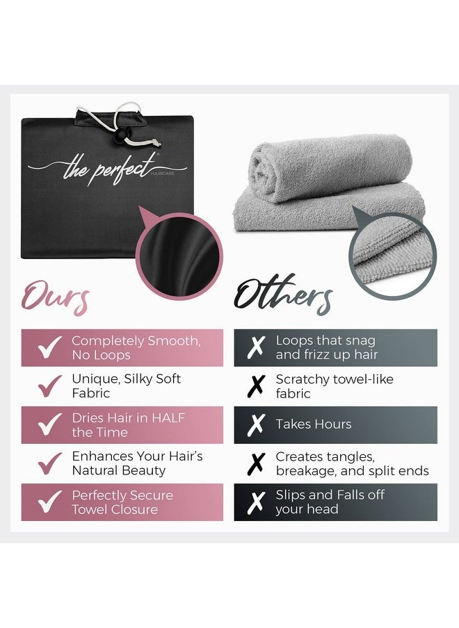 THE PERFECT HAIRCARE - Microfiber Hair Towel Wrap for Women - Gift and Travel - Smooth like Silk - Curly, Wavy, Straight Hair Girls - Plopping Essential - Anti-Frizz, Fast Drying, Works Better than a T-Shirt - Image 1