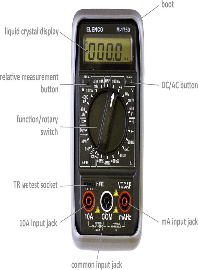 Elenco Digital Mulitmeter with 3 1/2 Digit Display - Image 3
