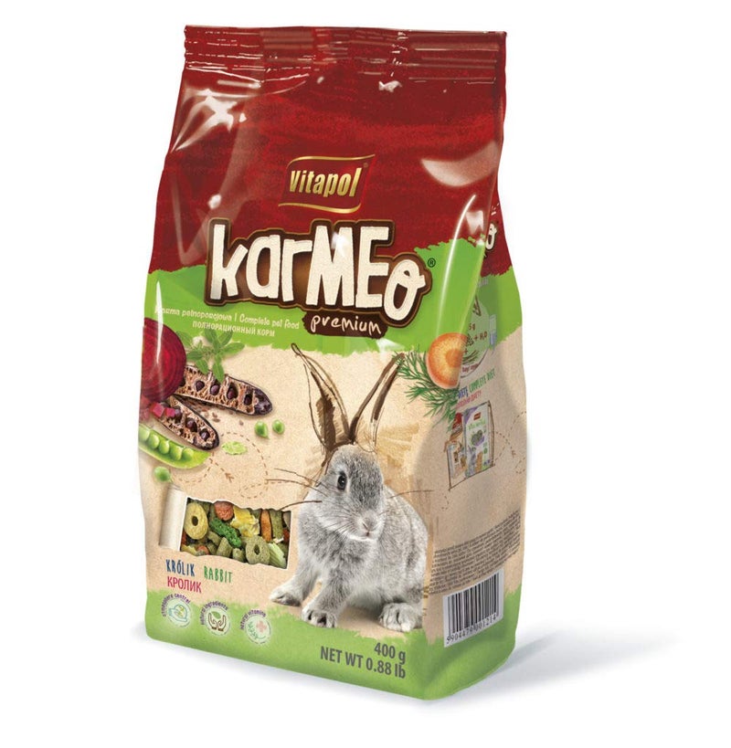 Vitapol Karmeo Premium Rabbit Food 400 Gram Complete and Nutritious Diet with Alfalfa Carrot Beetroot Flax Seed and Herbs Supports Digestion and Dental Health - Image 2