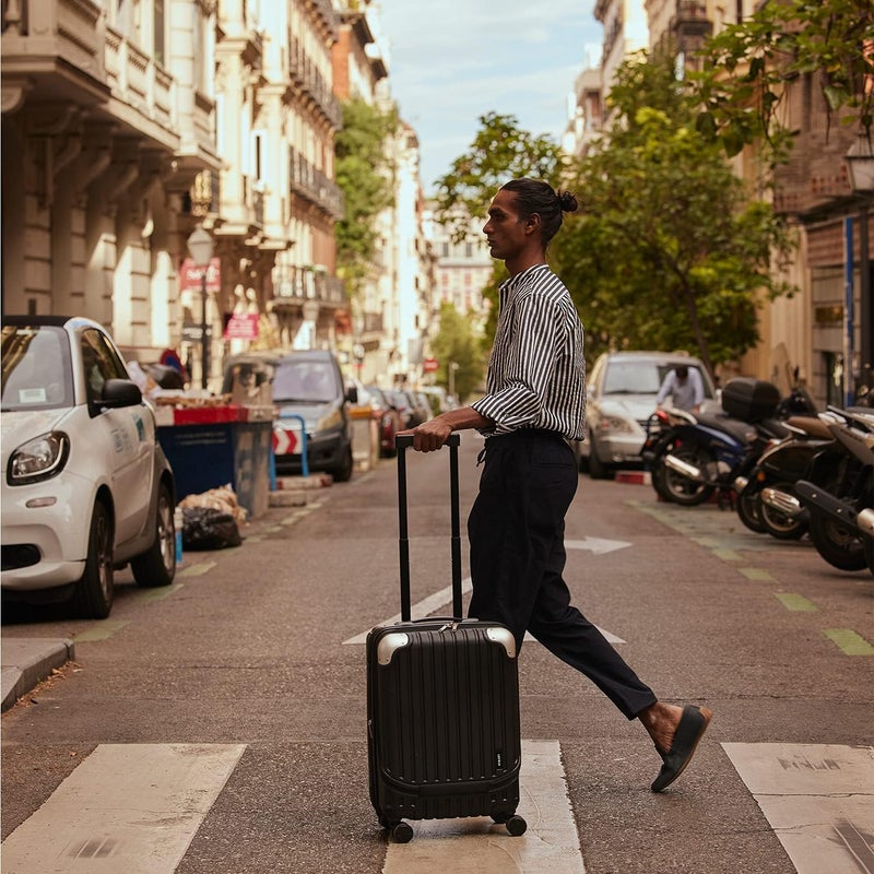 LEVEL8 Grace Carry on Luggage 22x14x9 Airline Approved, 20 Inch Hard Shell Suitcases with Spinner Wheels, Abs+Pc Hard Case Luggages with Tsa Lock, Travel bag for Women Men, Grey - Image 2