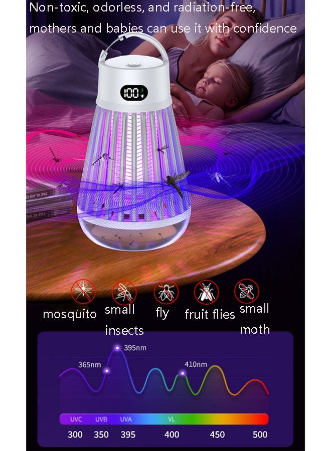 Neutral Multifunctional mosquito killer, outdoor portable mosquito lamp, household mosquito and fly killer, camping lantern. Suitable for home, outdoor, camping and other mosquito repellents. (White) - Image 4