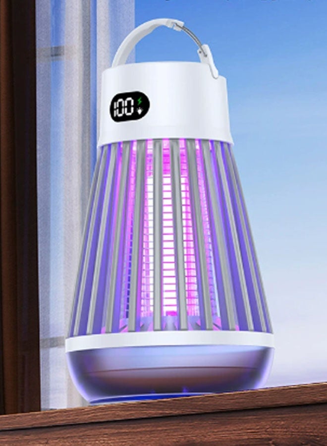 Neutral Multifunctional mosquito killer, outdoor portable mosquito lamp, household mosquito and fly killer, camping lantern. Suitable for home, outdoor, camping and other mosquito repellents. (White) - Image 1