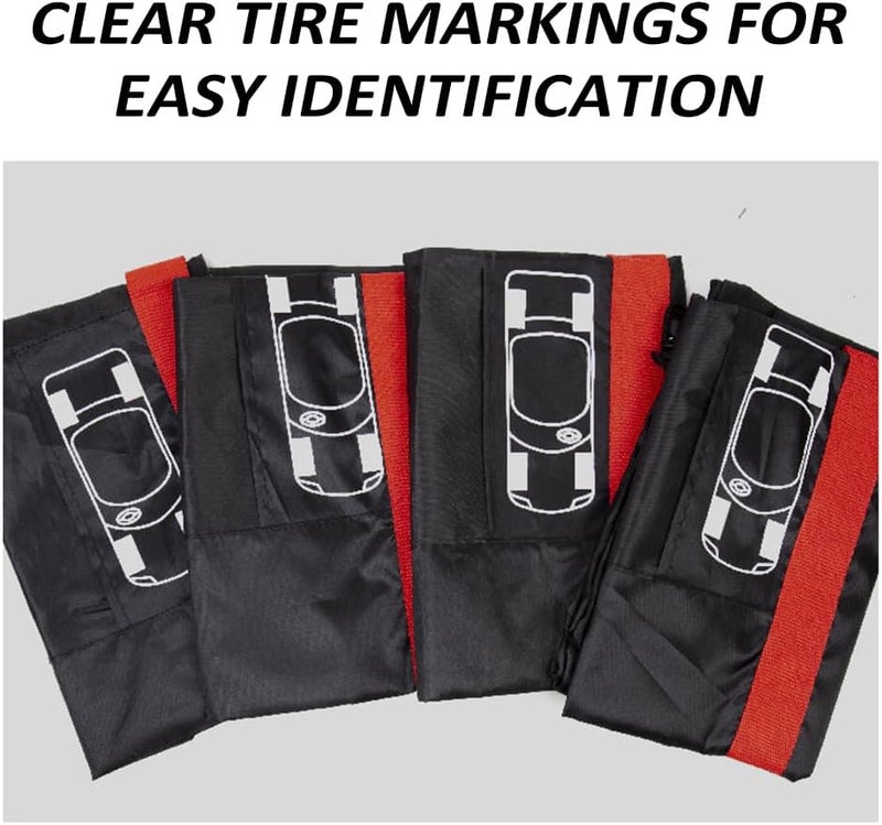 Eacam Tire Covers Set of 4, Waterproof Anti-UV Sun Rain Tire Covers,Tough Tire Wheel Protector for Trailers, RV, SUV, Truck, Fits 19-23Inch Tire Diameter - Image 5