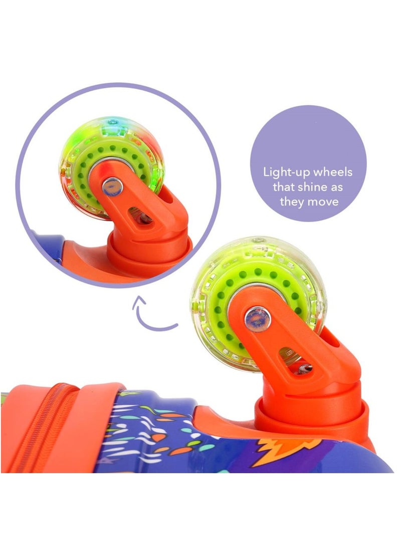 Milk & Moo Travel Luggage for Kids, 18-inch Carry-On Luggage, Kid's Luggage Trolley with 360° Glowing Light-Up Wheels, Adjustable Handle, Kids-Friendly Sized Cabin Suitcase with Name Tag - Image 3