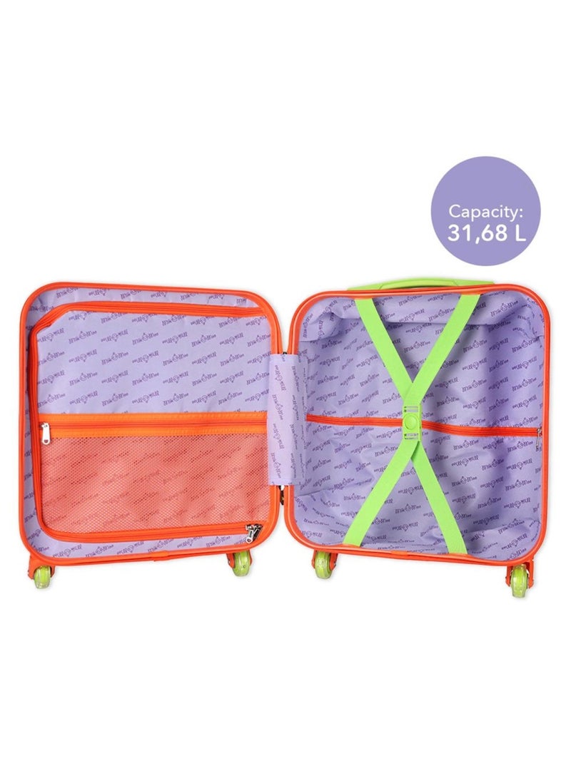 Milk & Moo Travel Luggage for Kids, 18-inch Carry-On Luggage, Kid's Luggage Trolley with 360° Glowing Light-Up Wheels, Adjustable Handle, Kids-Friendly Sized Cabin Suitcase with Name Tag - Image 5