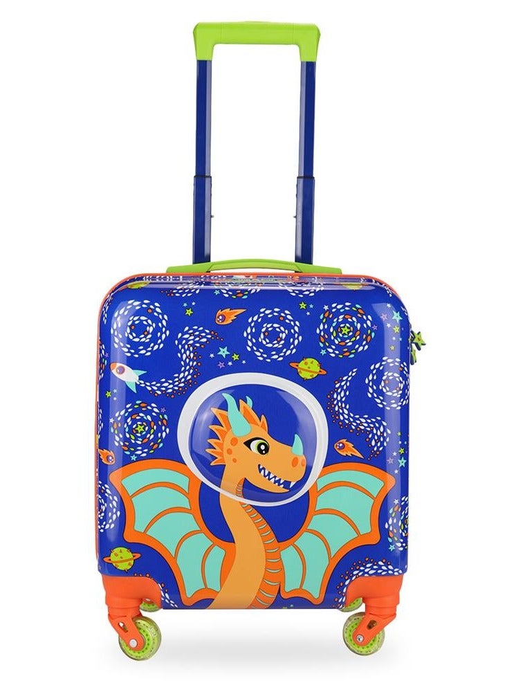 Milk & Moo Travel Luggage for Kids, 18-inch Carry-On Luggage, Kid's Luggage Trolley with 360° Glowing Light-Up Wheels, Adjustable Handle, Kids-Friendly Sized Cabin Suitcase with Name Tag - Image 2