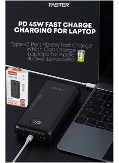 Faster 20000 mAh Power Bank - 45W PD Fast Charging Portable Charger - Laptop Mobile Charger Portable with 2 USB A Ports & 1 USB C Port - Battery Pack For Laptop MacBook Dell iPhone Samsung - Compact Powerbank with Digital Display  - Image 2
