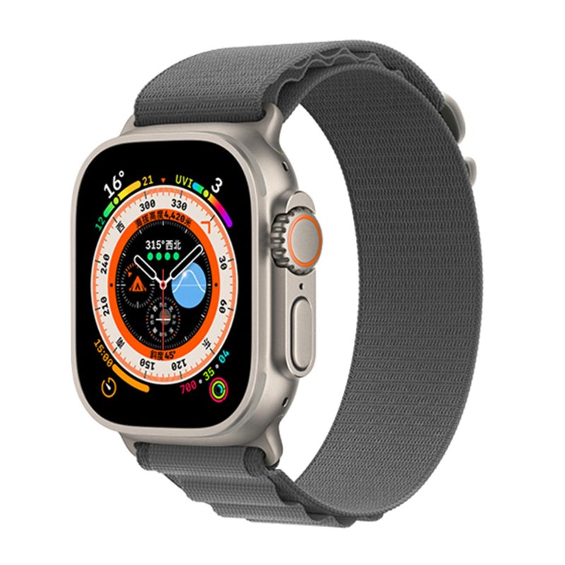 erorex For Apple Watch Series 10 46Mm Buckle Loop Nylon Watch Band With 3D Curved Film(Light Grey) - Image 2