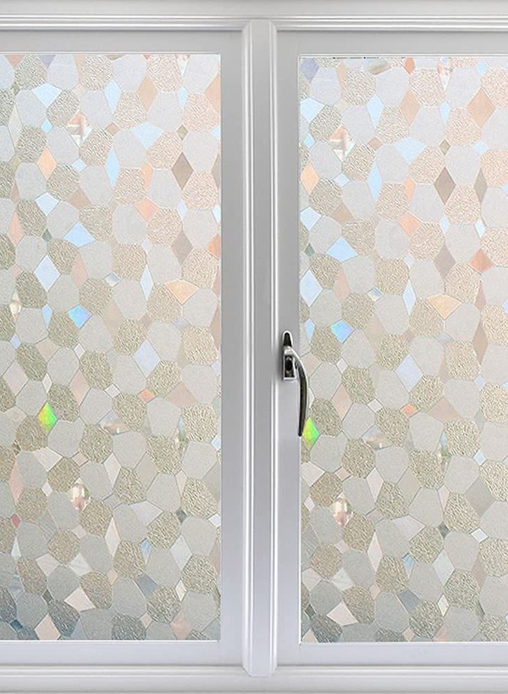 KASTWAVE Window Film Privacy, 3D No Glue Static Decorative Privacy Window Films for Glass, Frosted Window Film in The Bathroom, Balcony, Bathroom, Office, Hotel (17.5 x 118 inch(0.445 x 3 m)) - Image 4