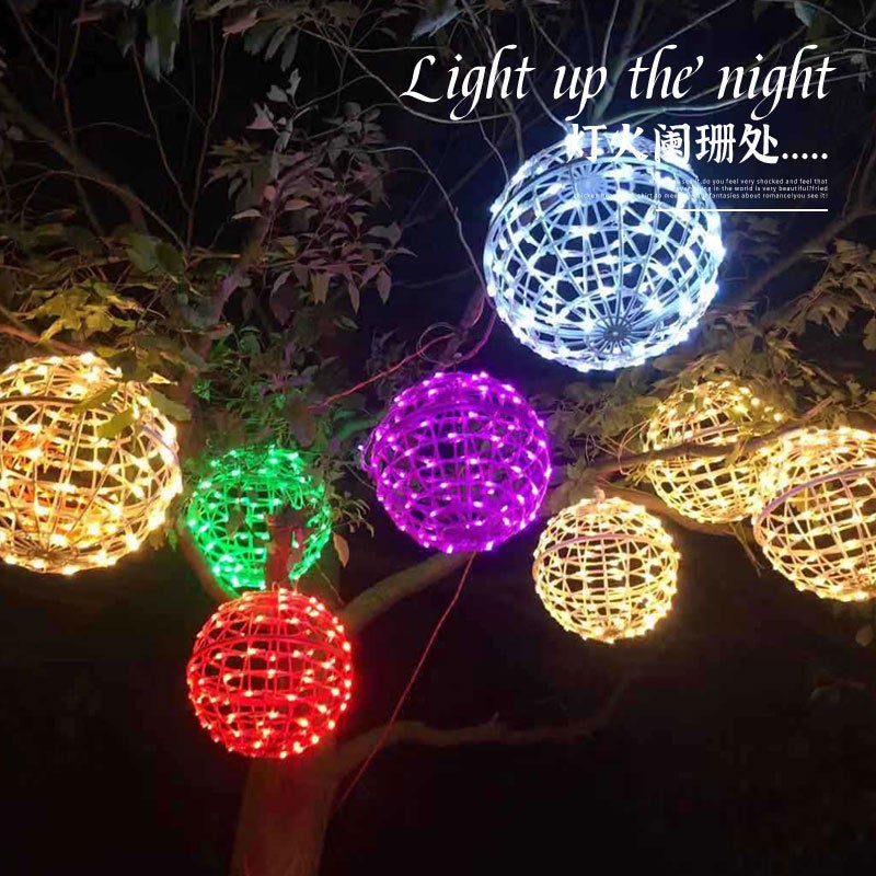Led Rattan Ball Lights Outdoor Street Festival Waterproof Hanging Tree Ball Lights Special for Landscape and Lighting Projects - Image 2