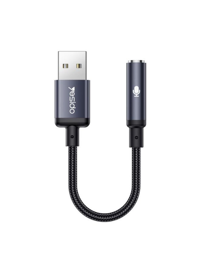 Yesido YAU46 USB to 3.5mm Aluminum Alloy Audio Adapter(Black) - Image 1