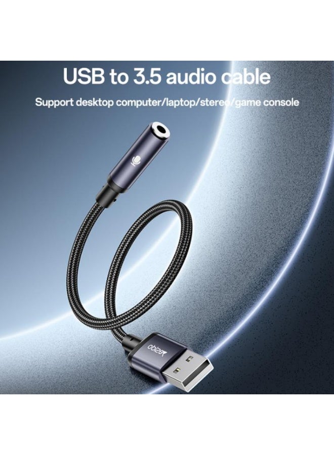 Yesido YAU46 USB to 3.5mm Aluminum Alloy Audio Adapter(Black) - Image 2