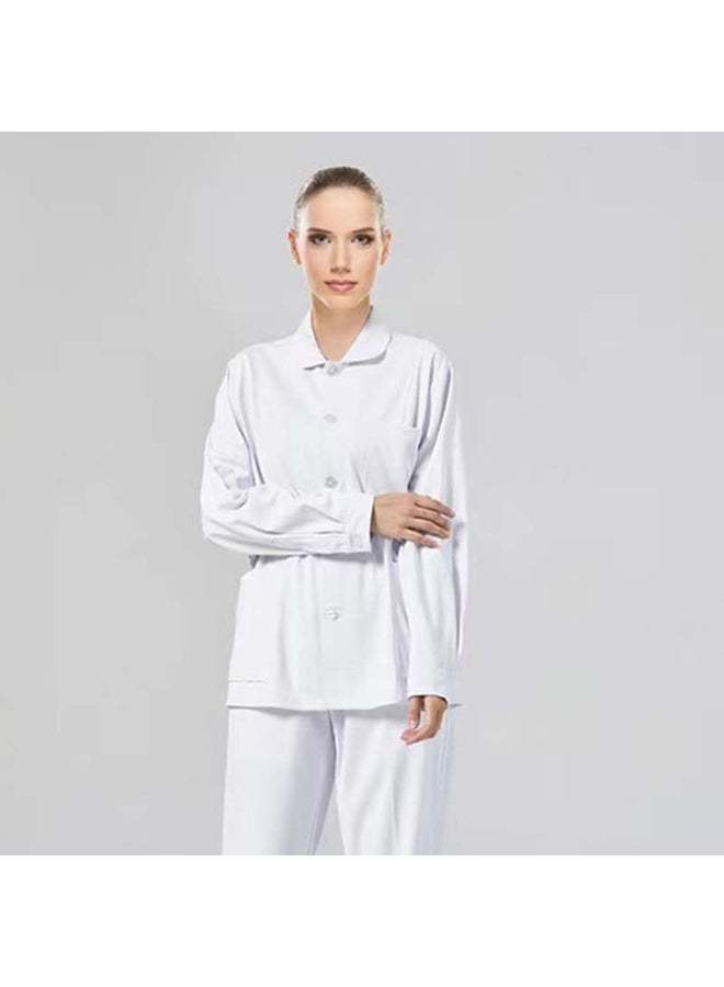 NIBEMINENT Lab Coat Doctor Uniform for Women Outwear Medical Clothing Long Sleeve Scrubs  Nurse Uniforms Beauty Salon workwear - Image 1