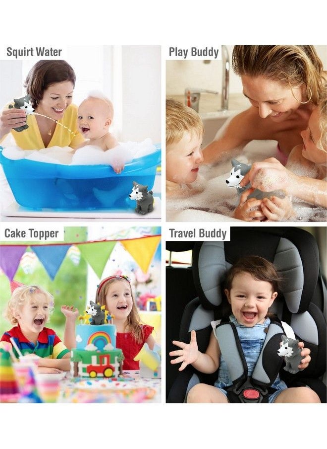 Puzzled Dollibu Wolf Bath Buddy Squirter Floating Wolf Rubber Bath Toy Fun Water Squirting Bathtime Play For Toddlers Cute And Soft Wild Life Animal Toy For The Bathtub Beach And Pool For Girls And Boys  - Image 4