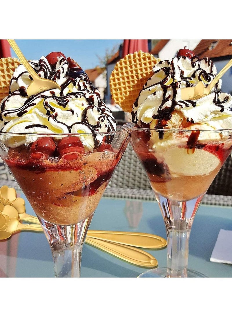 NIBEMINENT Stainless Steel Gold Leaf Coffee Spoon 16 Pcs Creative Tableware Dessert Spoons, Stirring, Mixing, Sugar, Stir, Ice Cream, Cake, Teaspoon Set (Gold-16Spoon) - Image 2