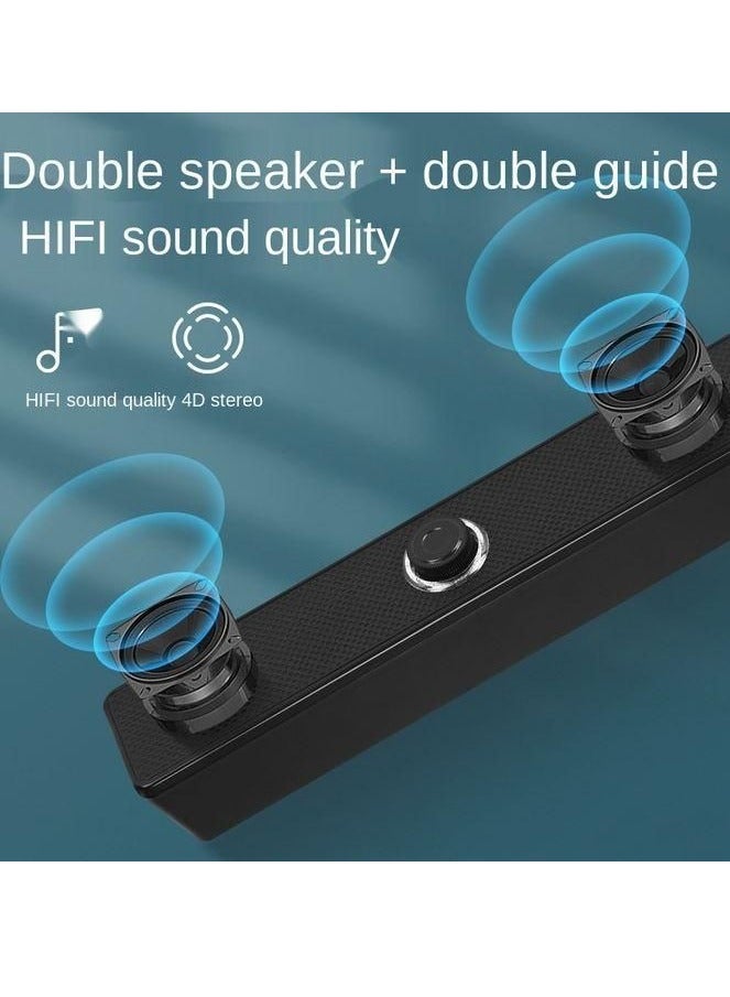 Computer Speaker Soundbar - (6W) 3W * 2.0 channels - 3.5mm Jack + USB Powered For Laptop, Desktop - Image 2