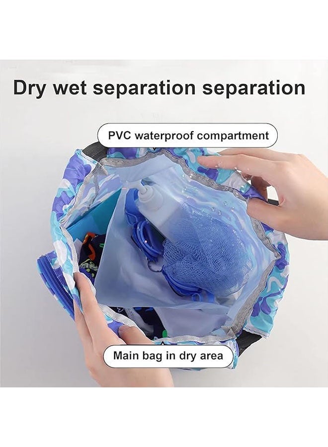 Ailily Children's Swimming Backpack Kids Swimming Bag Beach Swimming Backpack Kids Dry Wet Swim Backpack for Swimmers Children's Sports Storage Bag with Silicone Swim Cap,Swimming Goggles,Earplugs and Nose Clip Set - Image 5