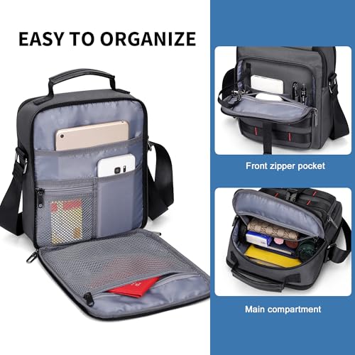 WITZMAN Crossbody Bag for Men Lightweight Man Purse Messenger Bag Casual Satchel Nylon Shoulder Bag for Work Traveling(B708 Silvery Grey) - Image 4