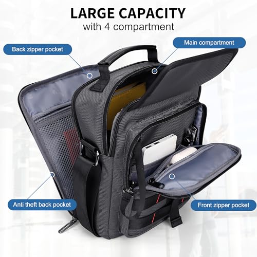 WITZMAN Crossbody Bag for Men Lightweight Man Purse Messenger Bag Casual Satchel Nylon Shoulder Bag for Work Traveling(B708 Silvery Grey) - Image 3