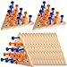 Haconba 16 Packs Wooden Peg Game Tricky Triangle Peg Board Game Family Wood Puzzles Strategy Toy for Kids Adult Family Travel Gathering Jump Games - Image 2