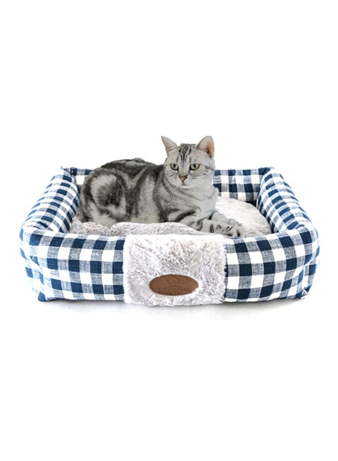NIBEMINENT Cushion Pet Bed Blue/White/Grey 55x15cm - Image 1