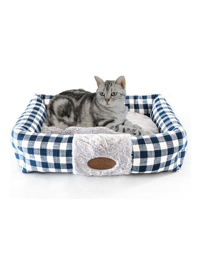 NIBEMINENT Cushion Pet Bed Blue/White/Grey 55x15cm - Image 2
