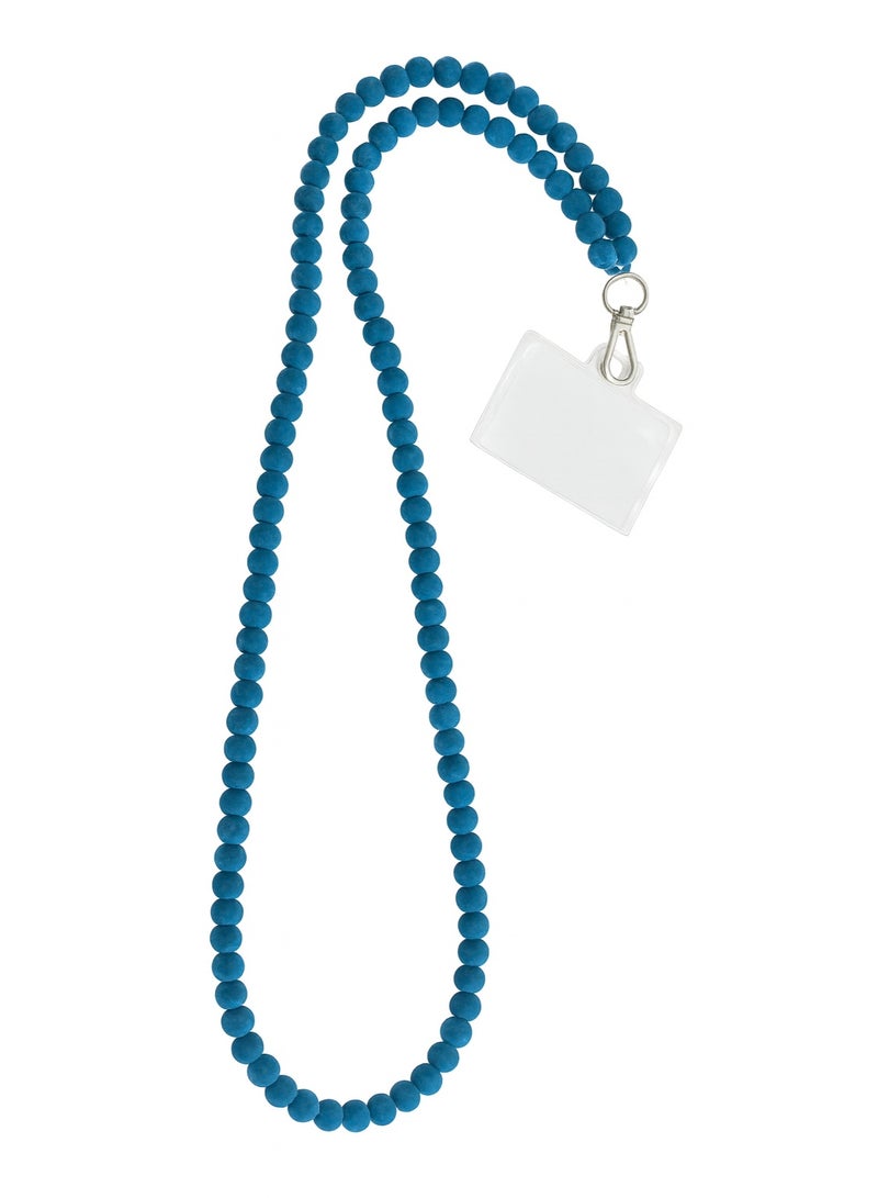 سلسلة موبايل خرز طويلة قوية لون أزرق ملكي Royal Blue – حزام رقبة أنيق وآمن للموبايل - Image 1