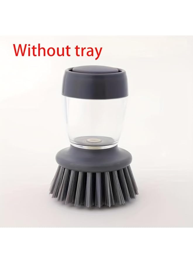 PROMASS 1pc Multifunctional Pot and Dish Cleaning Brush with Soap Dispenser - Durable Plastic Scrub Brush for Kitchen Sink, Pans, Saucepans - Uncharged Manual Operation Dishwashing Tool - Image 5