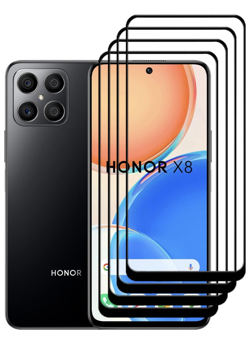 ACLIX 4 Pieces Antistatic ESD Dustproof Premium Quality High Definition Tempered Glass Screen Protector Designed For Honor X8 - Image 1