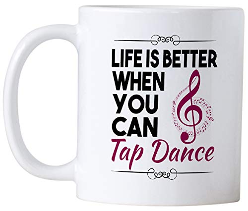 Casitika Life Is Better When You Can Tap Dance. 11 oz Dancing Instructor or Student Mug. Cup for Dancer featuring a Musical Treble. - Image 2